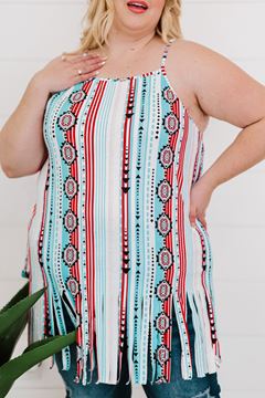 Immagine di PLUS SIZE AZTEC PRINT TANK TOP